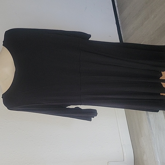 TORRID Solid Black Ponte V-Neck Skater Dress Women's Plus Size 4 Long Casual - Picture 6 of 9